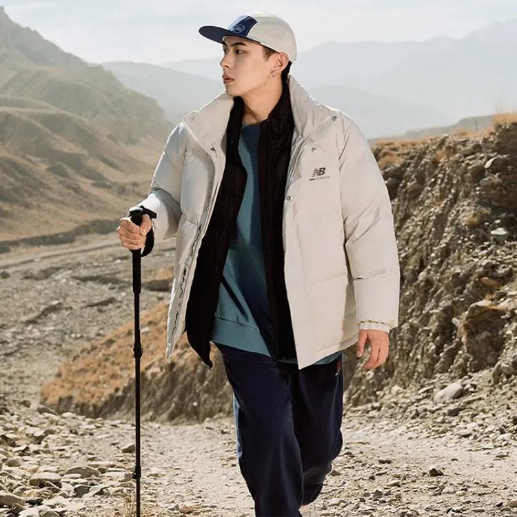 New Balance Essential Logo Puffer Jacket Asia Sizing 'White' Men's AMJ23345-GYM