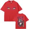 Japan Hot-blooded Anime Demon Slayer Akaza Eyes Graphic Print T-shirt Men Women Loose Casual Oversized High-street Cotton Summer New Tee