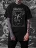 Michael Archangel Tee Black And White Gothic Art Short Sleeve Top For Religious Art Lovers