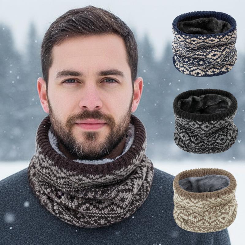 Unisex Winter Scarf Neck Warmer Thickened Fleece Outdoor Cycling Face Mask Versatile Knitted Neck Protection Overhead Scarf