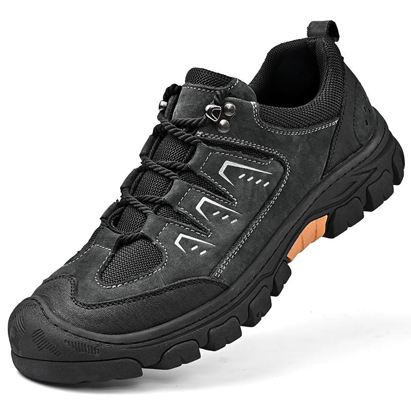 Fashion Outdoor Men Casual Shoes Genuine Leather Lace-Up Mens Sneakers High Quality Comfortable Hiking Footwear Breathable Walking Shoes