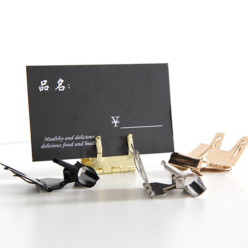 Metal Clip Shelf Edge Sign Holder, Standing Food Label Price Tag Display Stand Menu Clip On