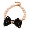 Ошейник для питомца из искусственного жемчуга с бантом для собак и кошек, модный свадебный ошейник для кошек, украшения для девочек, кошек и собак, аксессуары