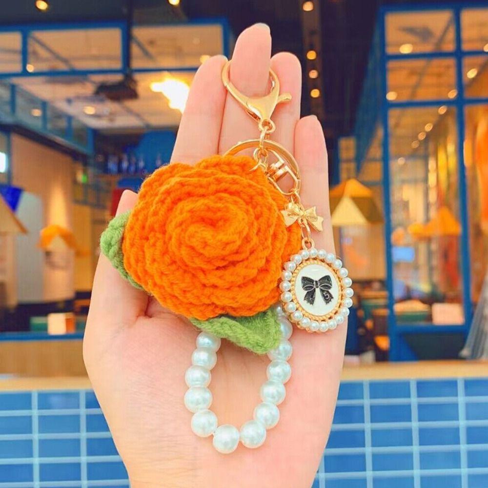 Уникальный брелок с жемчужным цветком, брелок с подвеской в виде камелии, брелок с розой и камелией для женщин