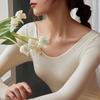 Meiyabi Women's High Elastic Thermal Underwear Top - Slim, Thin, Round Neck for Autumn and Winter