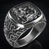Винтажный стиль, панк, черный, серебристый цвет, духовный тотем убийцы драконов, кольцо из нержавеющей стали, мужской свадебный подарок, ювелирные аксессуары