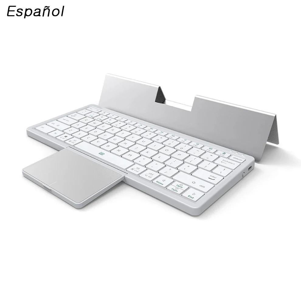 Foldable Bluetooth Keyboard Portable Ipad Keyboard Rechargeable Multi-Purpose Mini Keyboard with Touchpad for Windows Mac