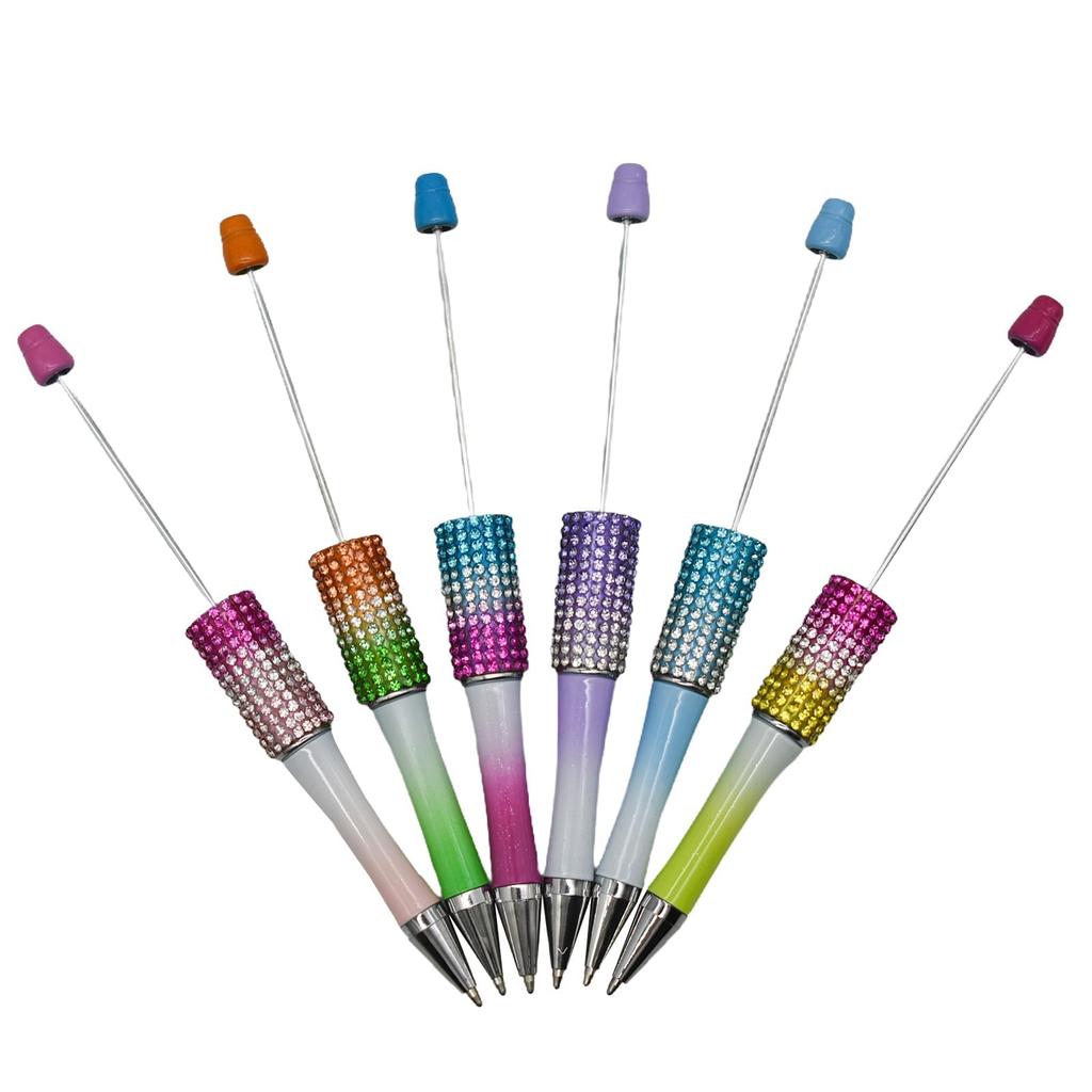 Maydahui Stylish Gradient Color Bead Ballpoint Set of Cute for Christmas Wedding Souvenir not Pens, 12, Oil-Based, Creative, School, Classroom, DIY,
