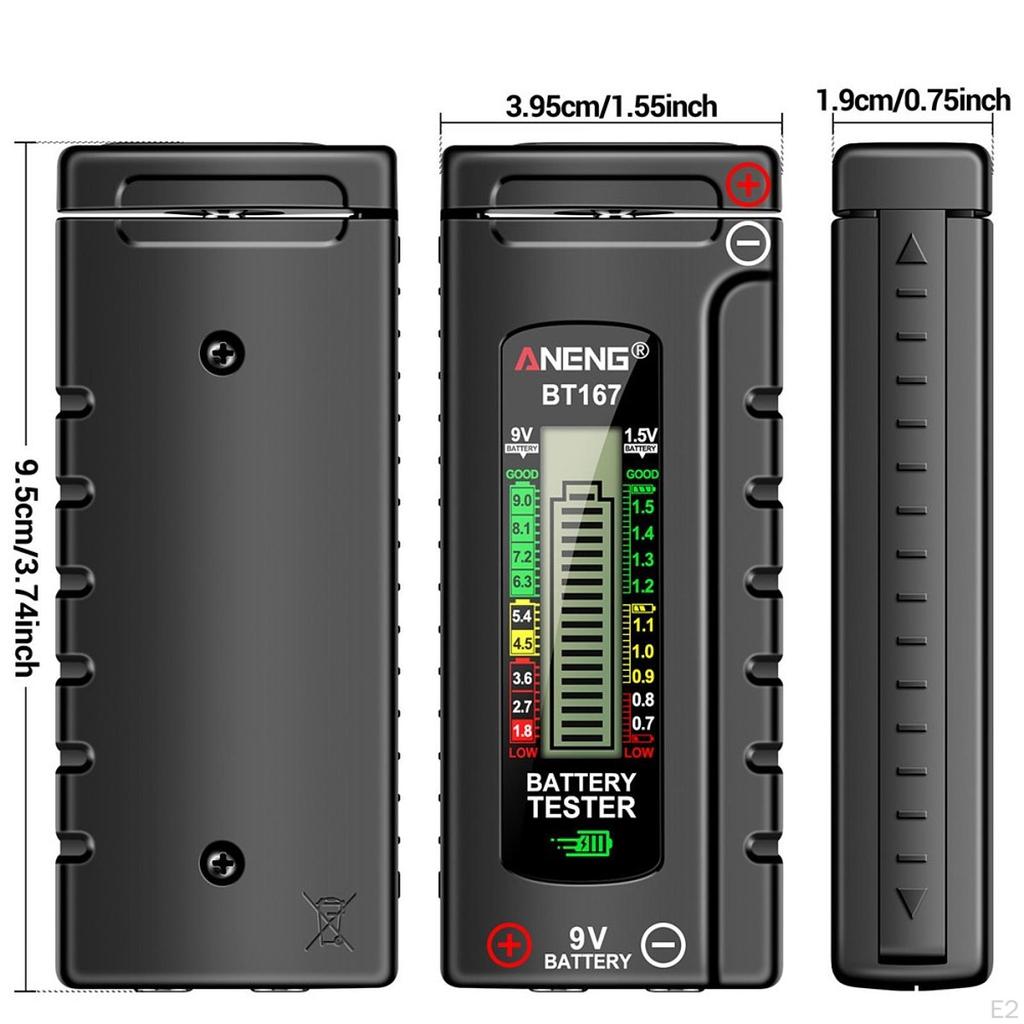 Тестер аккумулятора 1,2-4,8 В 9 В Удобный уровень мощности монитор измеритель электрооборудования