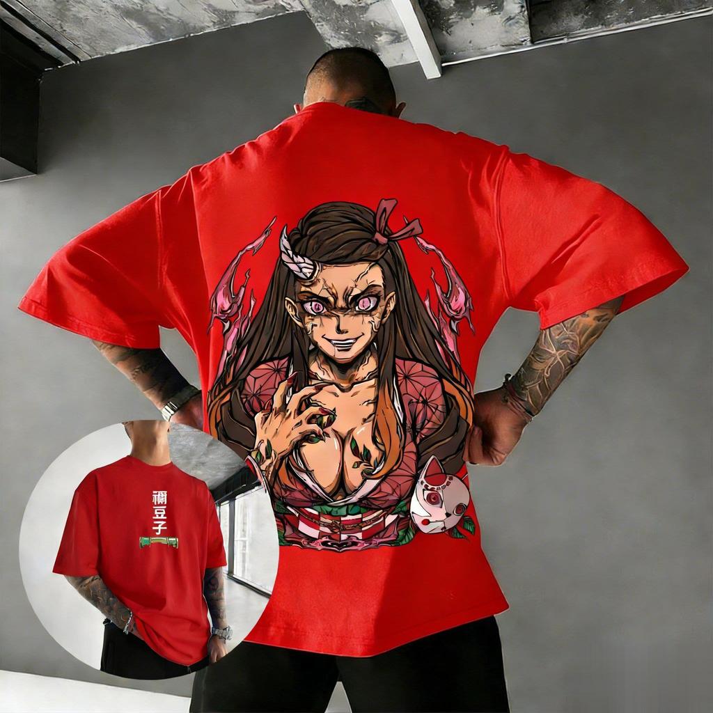 Kimetsu No Yaiba Незуко Камадо Аниме Футболка Мужская Женская С Коротким Рукавом Убийца Демонов Графическая Футболка Стритвир Повседневные Топы 2026 Лето
