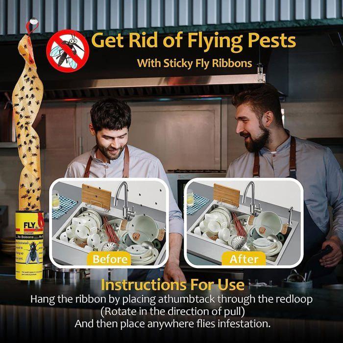 Набор из 16 рулонов липкой ленты для ловли мух, клейкие полоски, ловушки для мух, клейкие рулоны, ловушки для мух, для использования в помещении[J578]