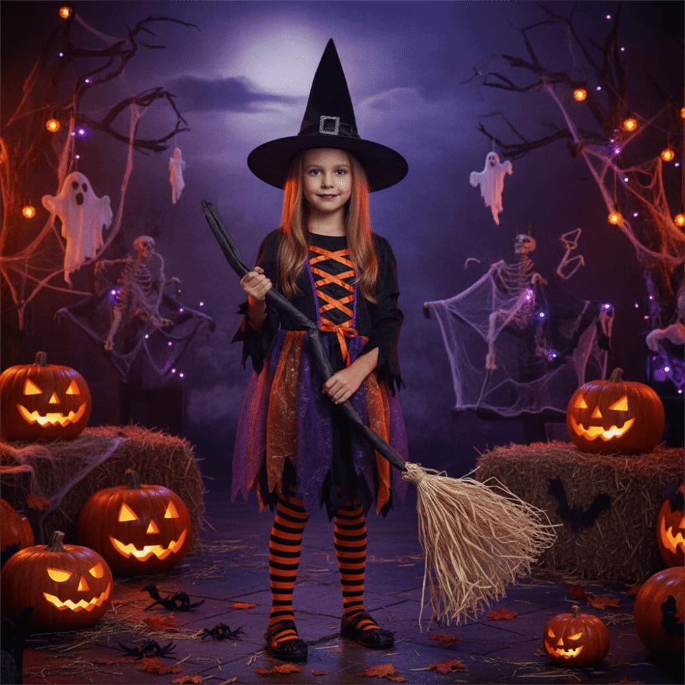 Bendable Stick Animated Dancing Witch Broom Glowing Halloween Party Broom Prop Indoor