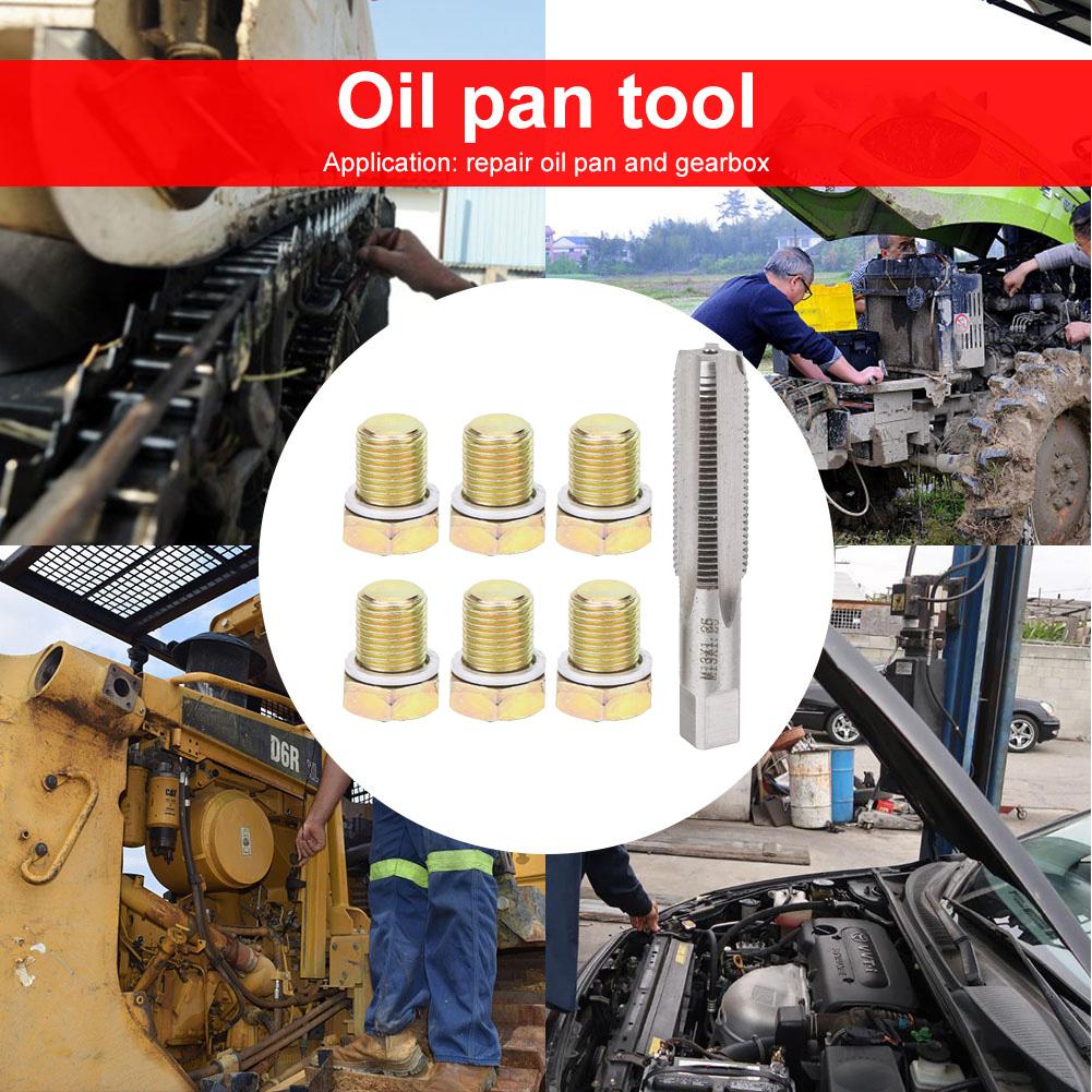 Portable Oil Pan Drain Sump Plug Key M13x1.25 Iron Oil Pan Thread Repair Tools Kit Sump Drain Plug Repair Kit