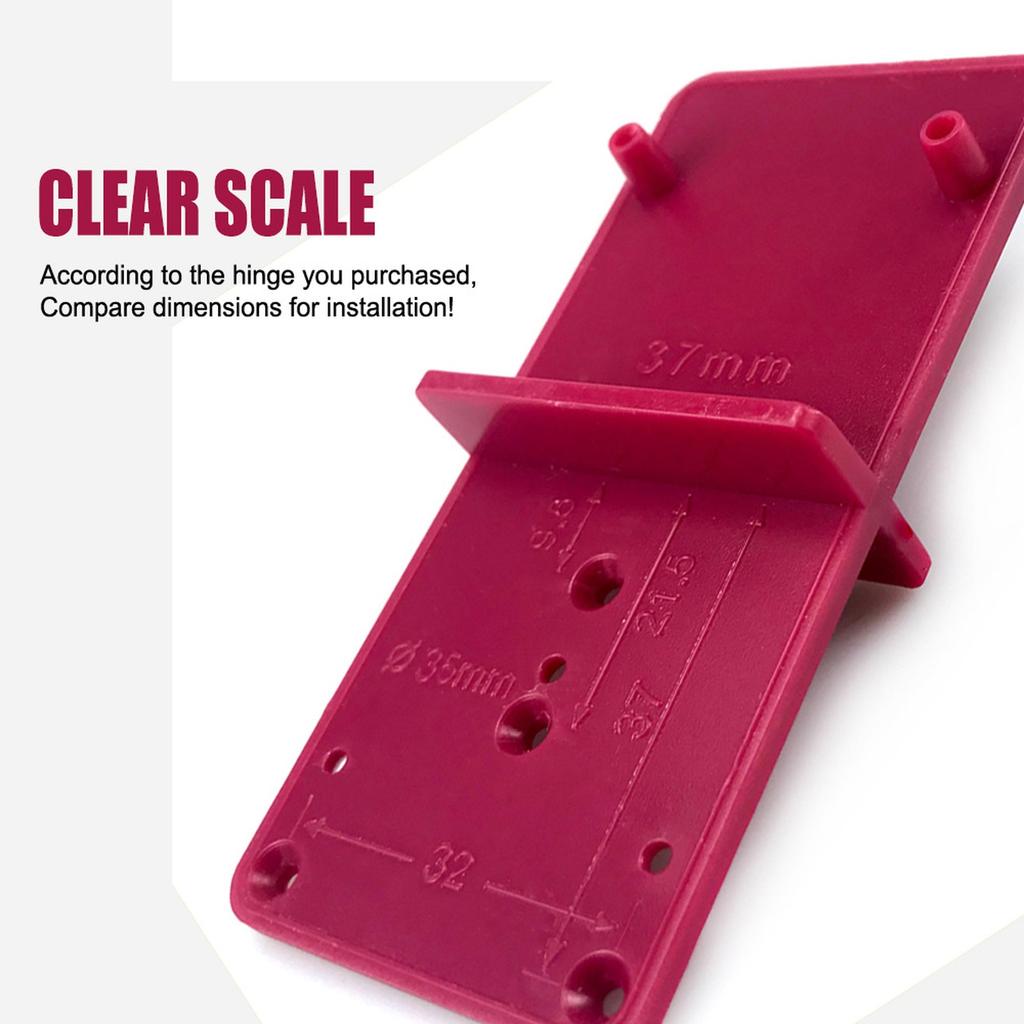 35mm & 40mm Woodworking Hinge Hole Locator Template - Precision Drill Guide for Cabinet Door Installation