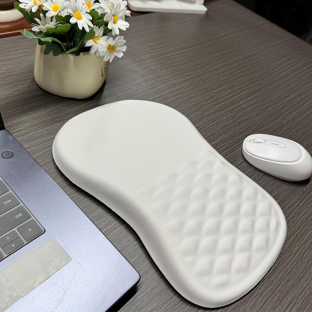 Ergonomic Mouse Pad with Wrist Support, Anti-Slip Rubber Base, Durable Edges, Smooth Surface for Gaming &Office Work,Quilted Texture for Enhanced Grip