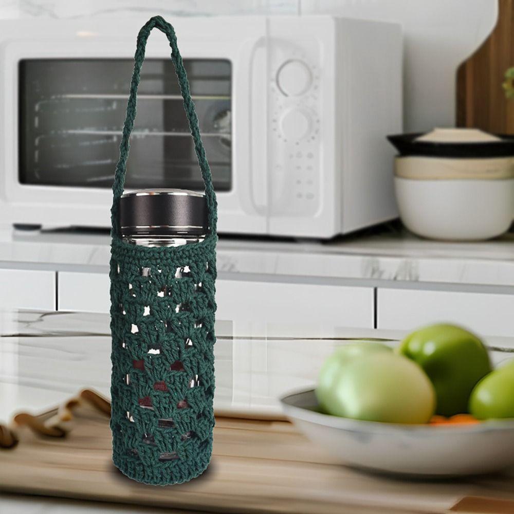 Reusable Water Cup Sleeve Knitted Water Bottle Bag Replacement Cup Pouch