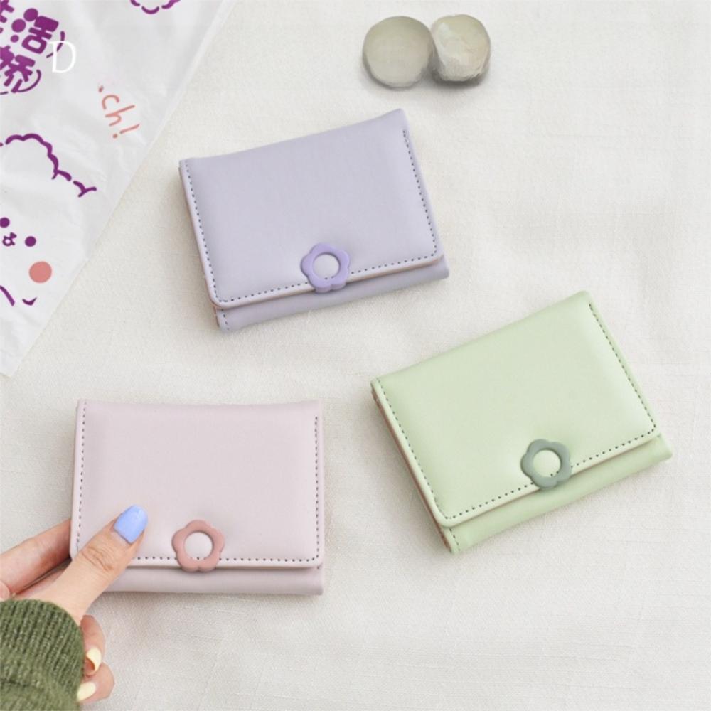 Multi-card Folding Purse Multifunctional Tri-Fold Wallet Portable Flower Short Wallet Outdoor