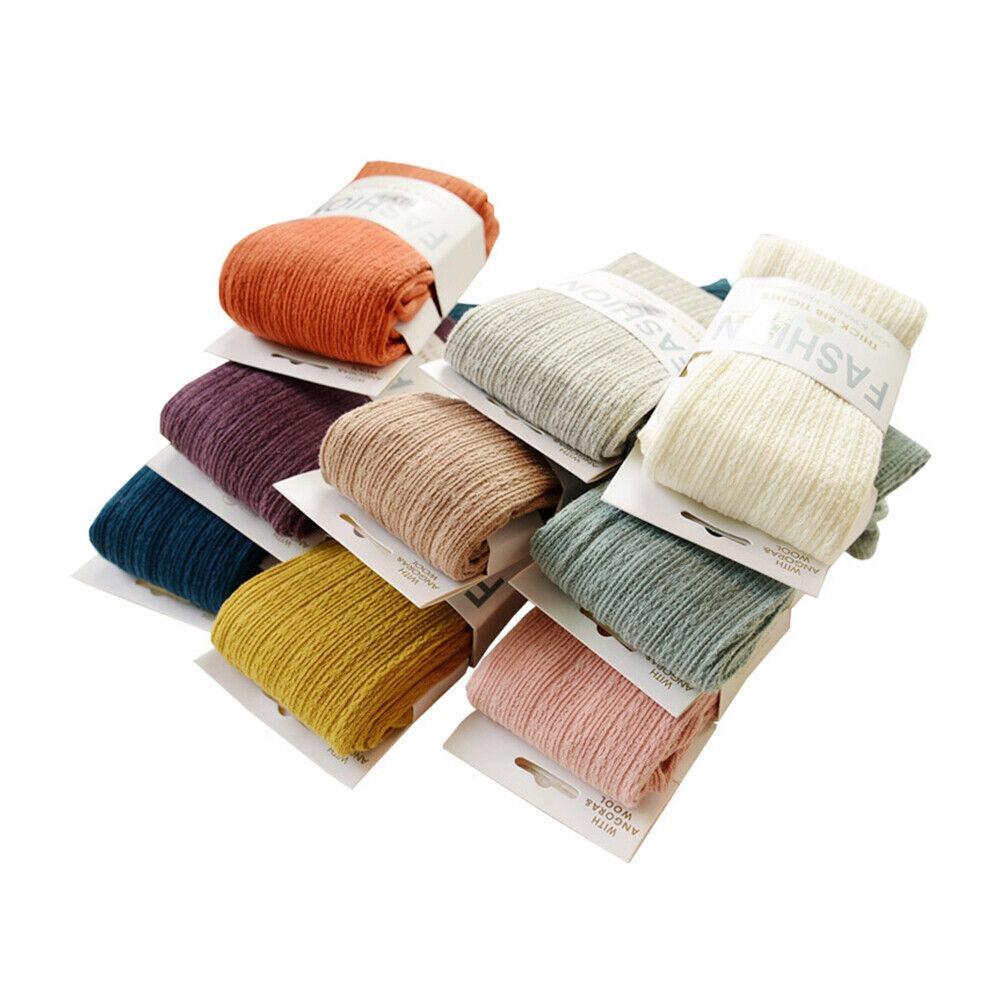 Yarn Knitted Footed Tights Woolen Winter Stretch Stockings Fashion Pantyhose Women