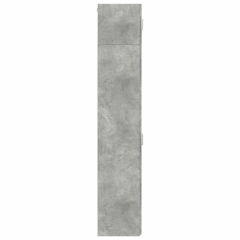 Narrow Tall Cabinet Concrete Grey 30 x 42.5 x 225 cm Particleboard