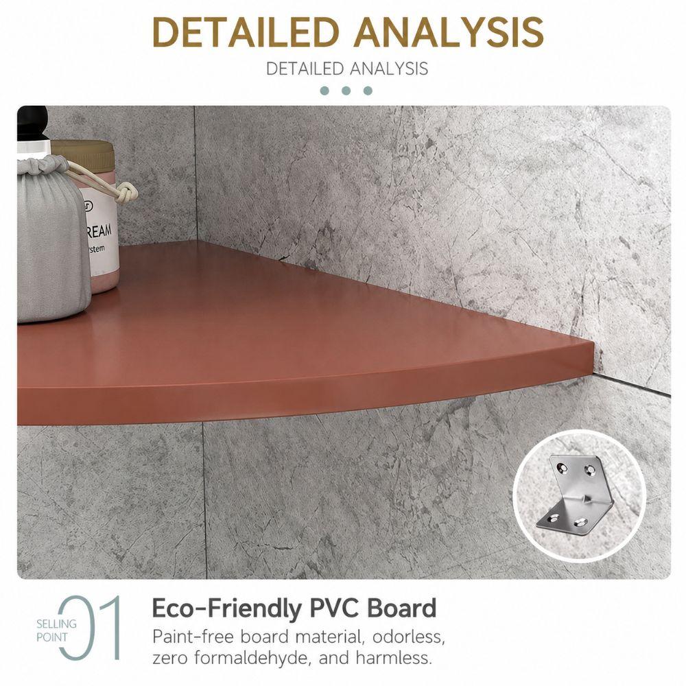 Quarter Circle Home Floating Shelves PVC Wall Corner Storage Rack Floating Corner Shelf  Kitchen