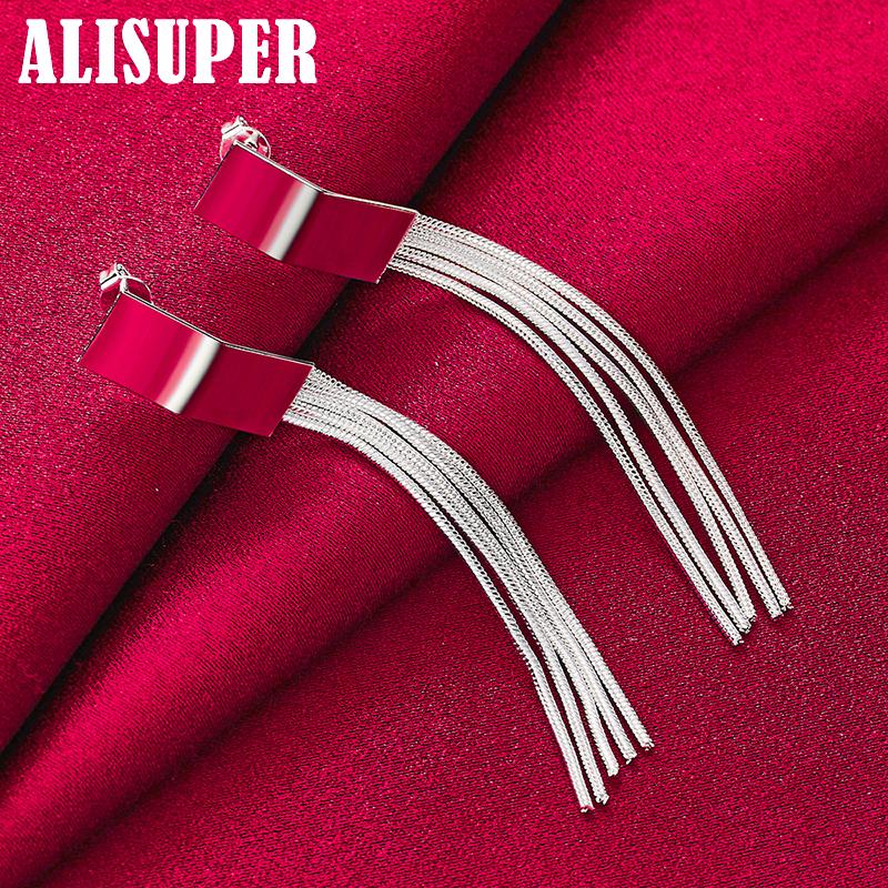 Ювелирные изделия из стерлингового серебра 925 пробы с длинными кисточками