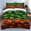 Multicolored overlapping leaf pattern. Bedding sets Duvet cover sets Duvet covers Pillowcases(1*Duvet Cover 2*Pillowcases without duvet insert)
