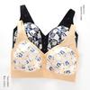 C-F Cup Super Large Size Bra Popular European and American Size No Steel Ring Adjustable Shoulder Strap Printed Front Buckle Underwear