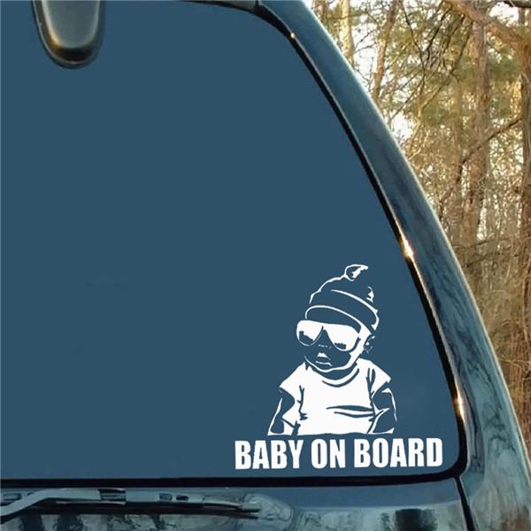 14x9 см BABY ON BOARD крутые задние светоотражающие солнцезащитные очки для детей, автомобильные наклейки, предупреждающие наклейки