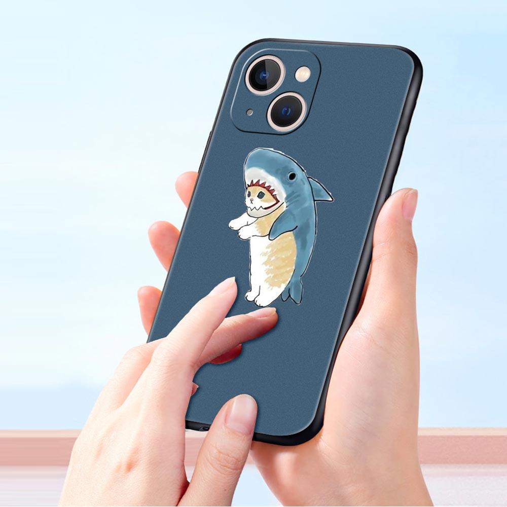 Милые Животные Кошка Мультяшная Чехол для Телефона Для iPhone 17 16 15 Pro Max 11 12 13 14 7 8 Plus SE 2020 X XR XS Чехол Мягкий Черный