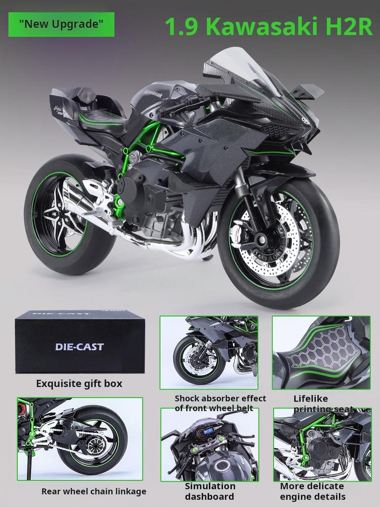 1:9 Ducati V4S BMW S1000RR Kawasaki H2R H2 Модель мотоцикла Имитация Игрушка Коллекция Дисплей Украшение Изысканная Подарочная Коробка для Друзей