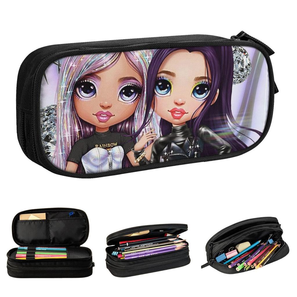 Creative Rainbow High Ainsley & Avery Pencil Case Pencil Pouch Pen Kids Big Capacity Bag Office Zipper Accessories