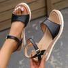 Lucyever Ankle Buckle Wedge Sandals for Women Summer 2024 Patchwork Platform Sandles Woman Thick Sole Gladiator Sandalias Mujer
