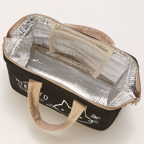 Skater Canvas Fabric Insulated Clasp Lunch Bag Handbag Cat KGAF1-A