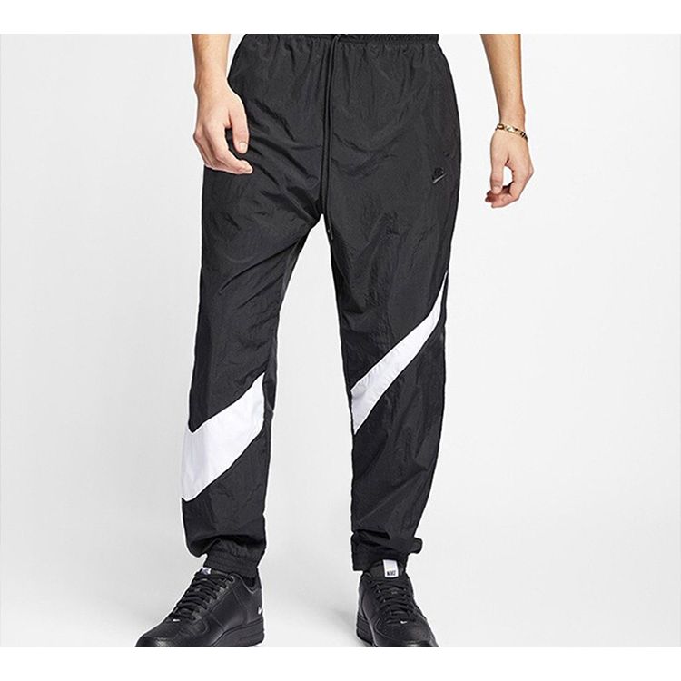 Nike Big Swoosh Mid-Rise Loose Knit Joggers Men Bottoms Black AR9895-010