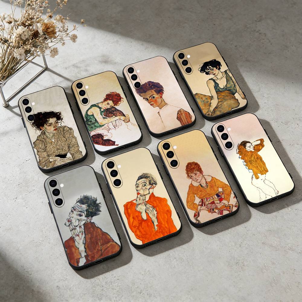 E-Egon S-Schiele Art Phone Case For Samsung Galaxy A91,80,73,72 ,71,53,52,32 ,31,22,21s,20,Soft Black Case