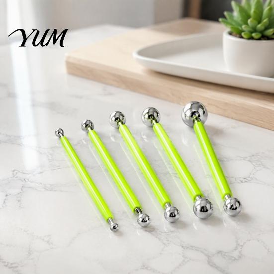Stainless Steel Ball Rods 4Pcs Polymer Clay Shaping Tool Set, Sculpting Stick with Ball, 4 Size DIY Fondant Pottery Modeling Tools
