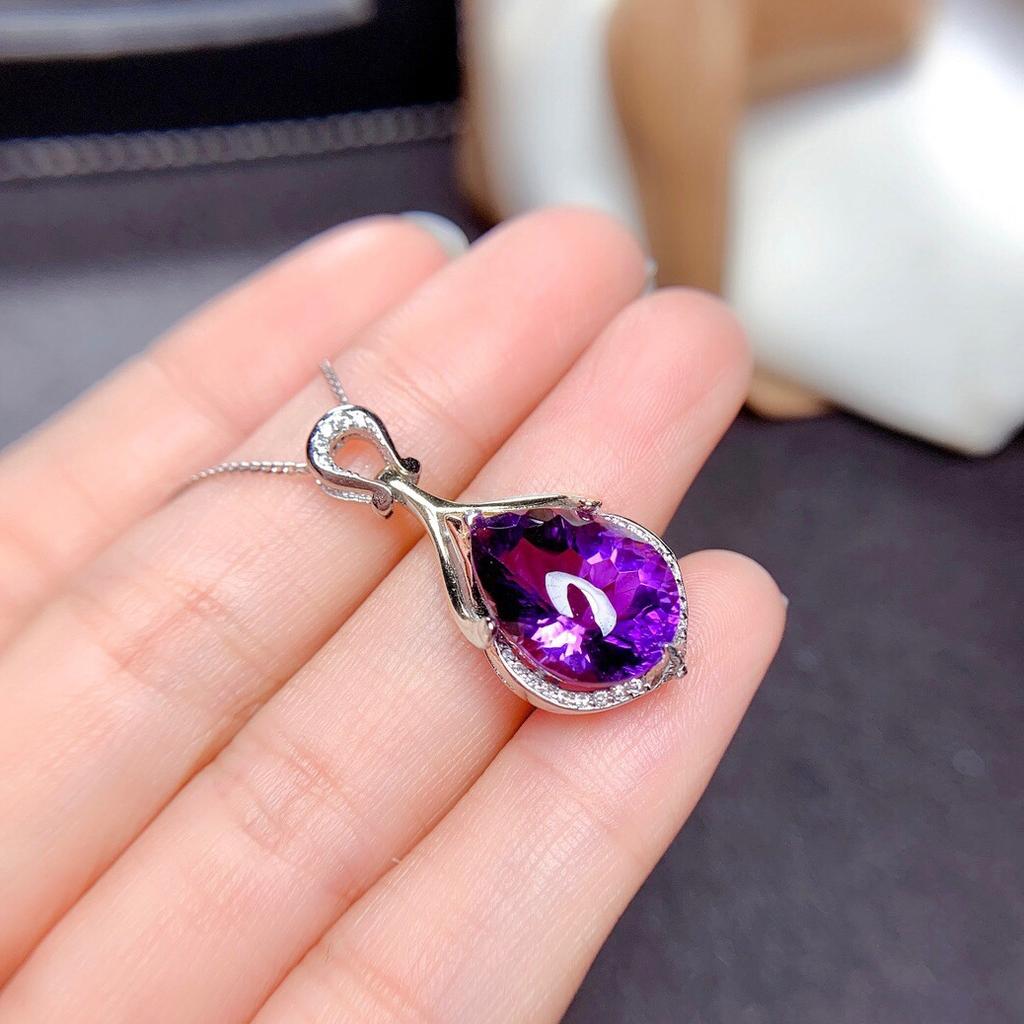 BELLA BOX Великолепный фиолетовый кулон в форме капли воды, женственное ожерелье на ключице для женщин, свадебные украшения