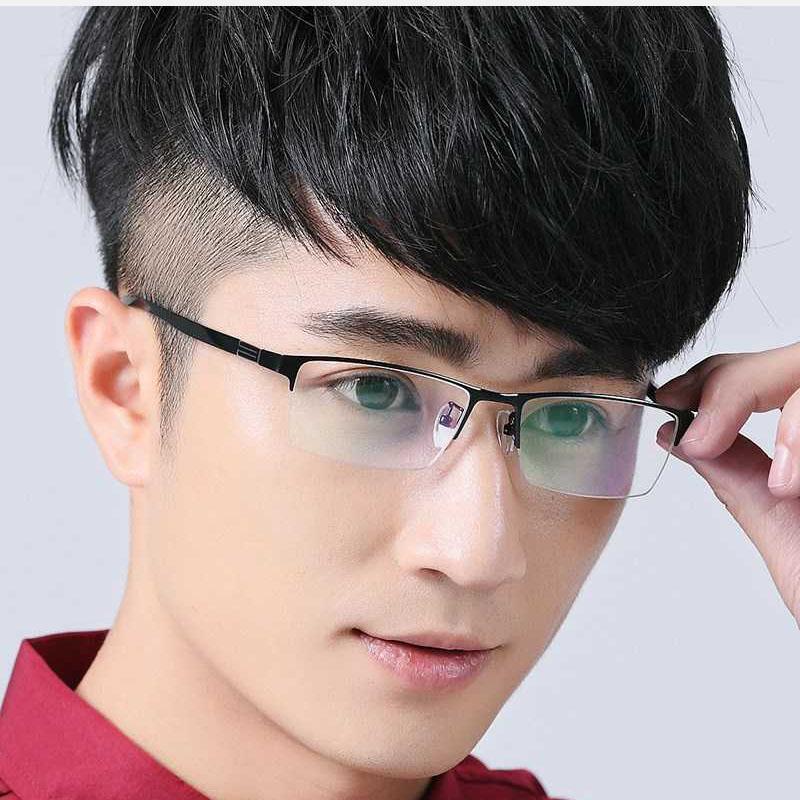 Business Square Half Frame Reading Glasses Men Gradual Adjustment Bifocal Vision Converted Light Multifocal Glasses