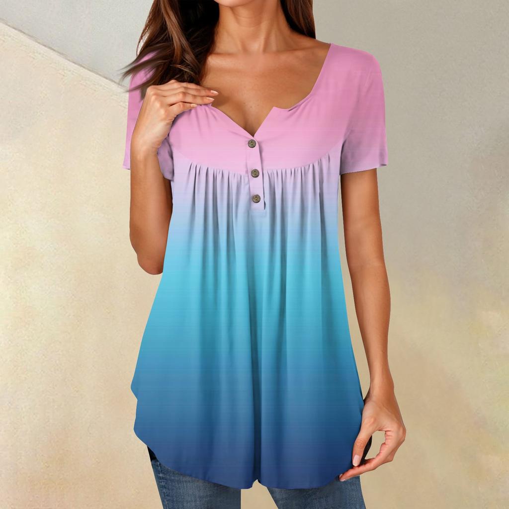 Женские туники, топы, нарядные, повседневные, летние, рубашки с коротким рукавом, свободный крой, плиссированный топ в стиле бохо