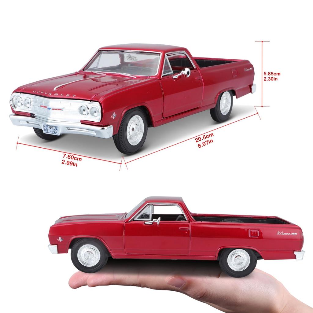Maisto 1/24 Scale Chevrolet El Camino Red / Diecast Model Car, Finished Product 31977