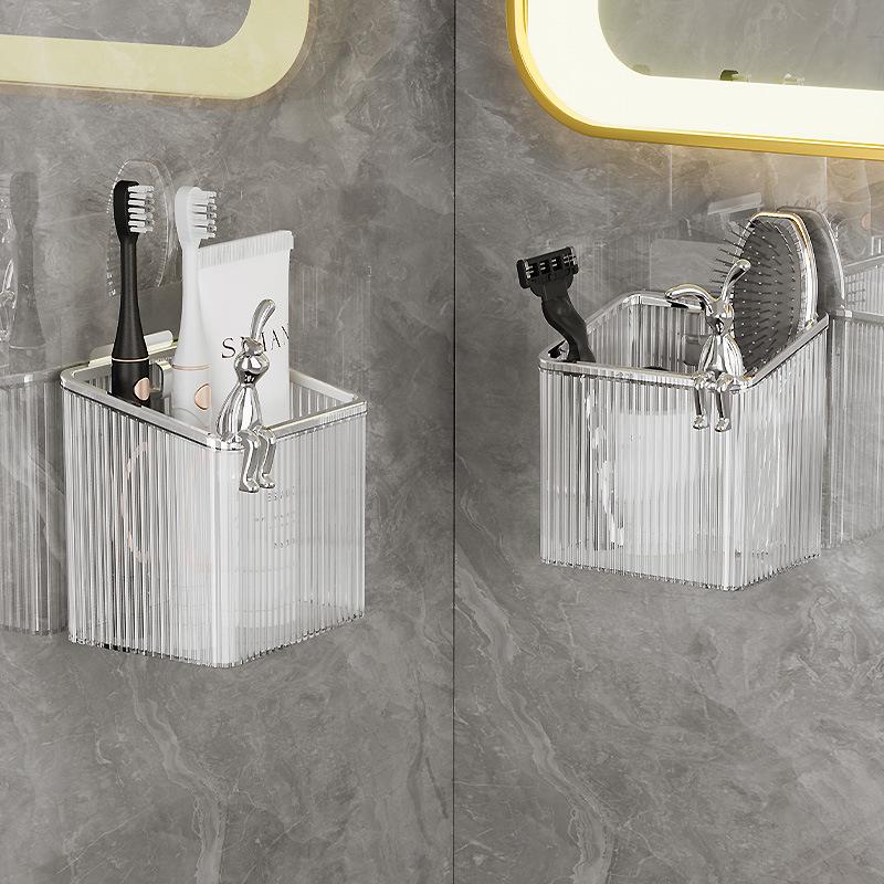 Настенный органайзер для ванной комнаты Lin Zhi для зубной щетки, зубной пасты и расчески (Без перфорации)