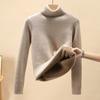 Fashion Autumn Winter Turtleneck Pullover Women Sweater Inner Base Knitted Simple Sweaters Tops Solid Color Elegant Office Clothing