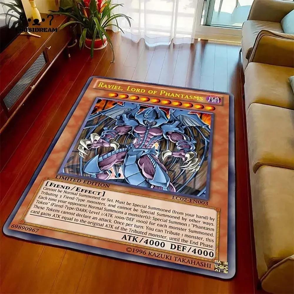 Yu-Gi-Oh Blue Eyes White Dragon Anime Carpet Cartoon Floor Mat for Living Room and Bedroom Decorative Area Rug Perfect Gift