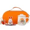 Jade Rabbit Auspicious Ceramic Tea Cup Gift Set