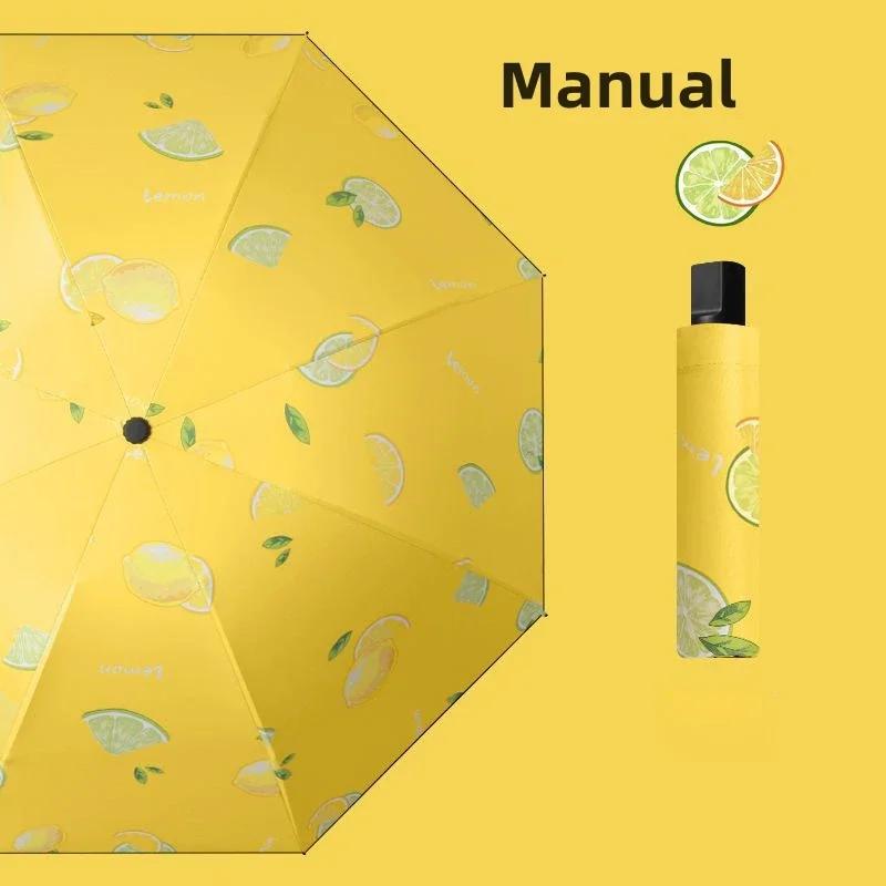 1pcs UV Sun Umbrella Compact Folding Travel Rain Umbrellas Auto Open and Close for Windproof Cute Fruit Watermelon Pattern New
