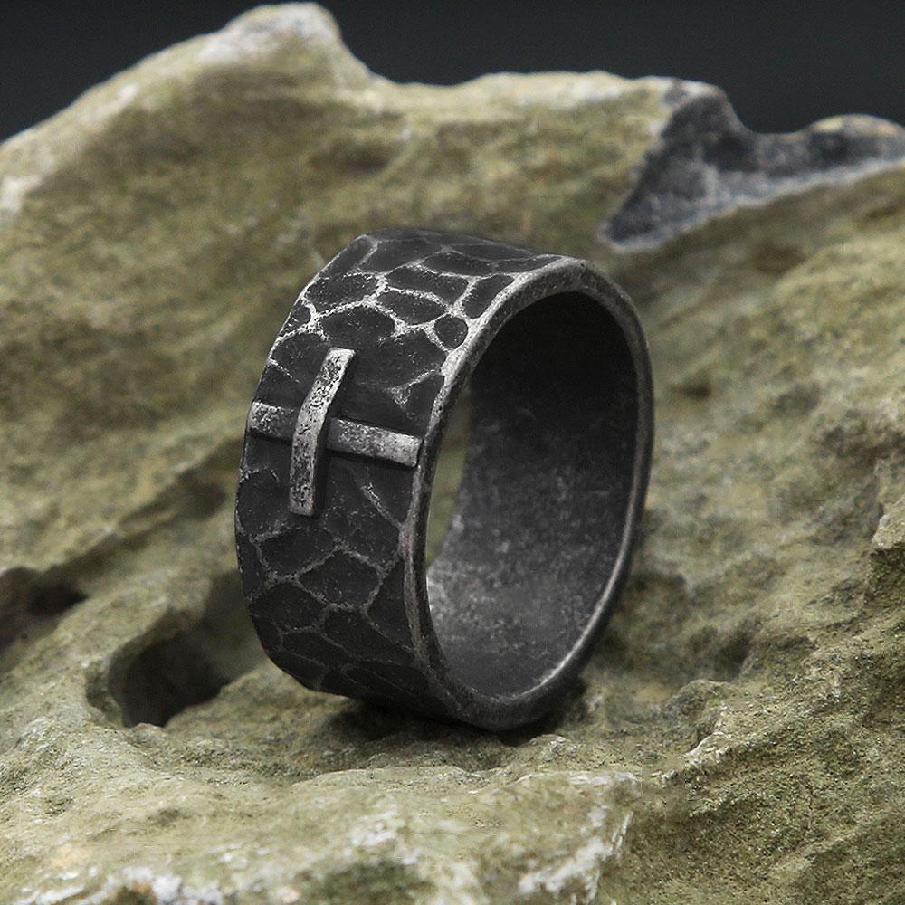 Vintage Unique Stainless Steel Cross Rings For Man Women Punk Hip Hop Fashion Simple Biker Ring Amulet Jewelry Gift Dropshipping