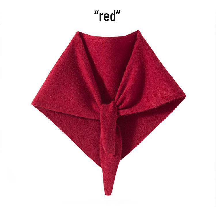 100% Pure Cashmere Women's Knit Triangle Scarf - Neck Warmer & Protector for Autumn/Winter