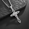 New Irish Knot Cross Necklace European and American Popular Four Sided Hollow Stainless Steel Pendant Trendy Necklace Decoration