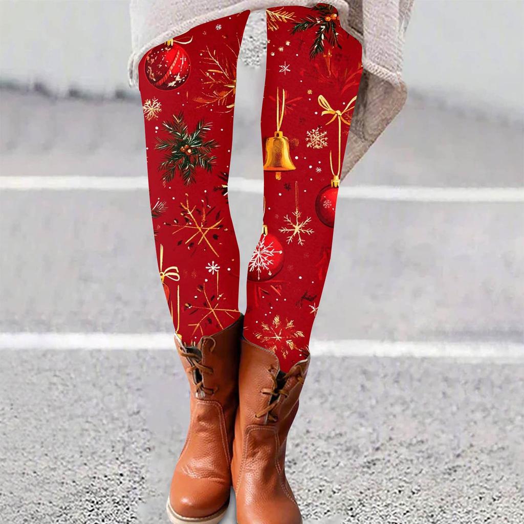 Женские брюки с рождественским принтом, эластичные, мягкие, повседневные, домашние, спальные брюки