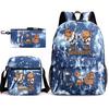 New Kapibara Student School Bag Fashion Popular Backpack Shoulder Bag Pencil Bag Three-piece Set